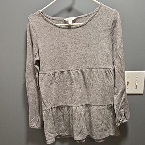 LC Lauren Conrad Heathered Gray Long Sleeve Top